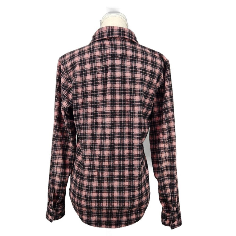 Outback Trading Company Womens Pink Red Lodge Big Shirt Sz M Plaid Button Up - Picture 2 of 8